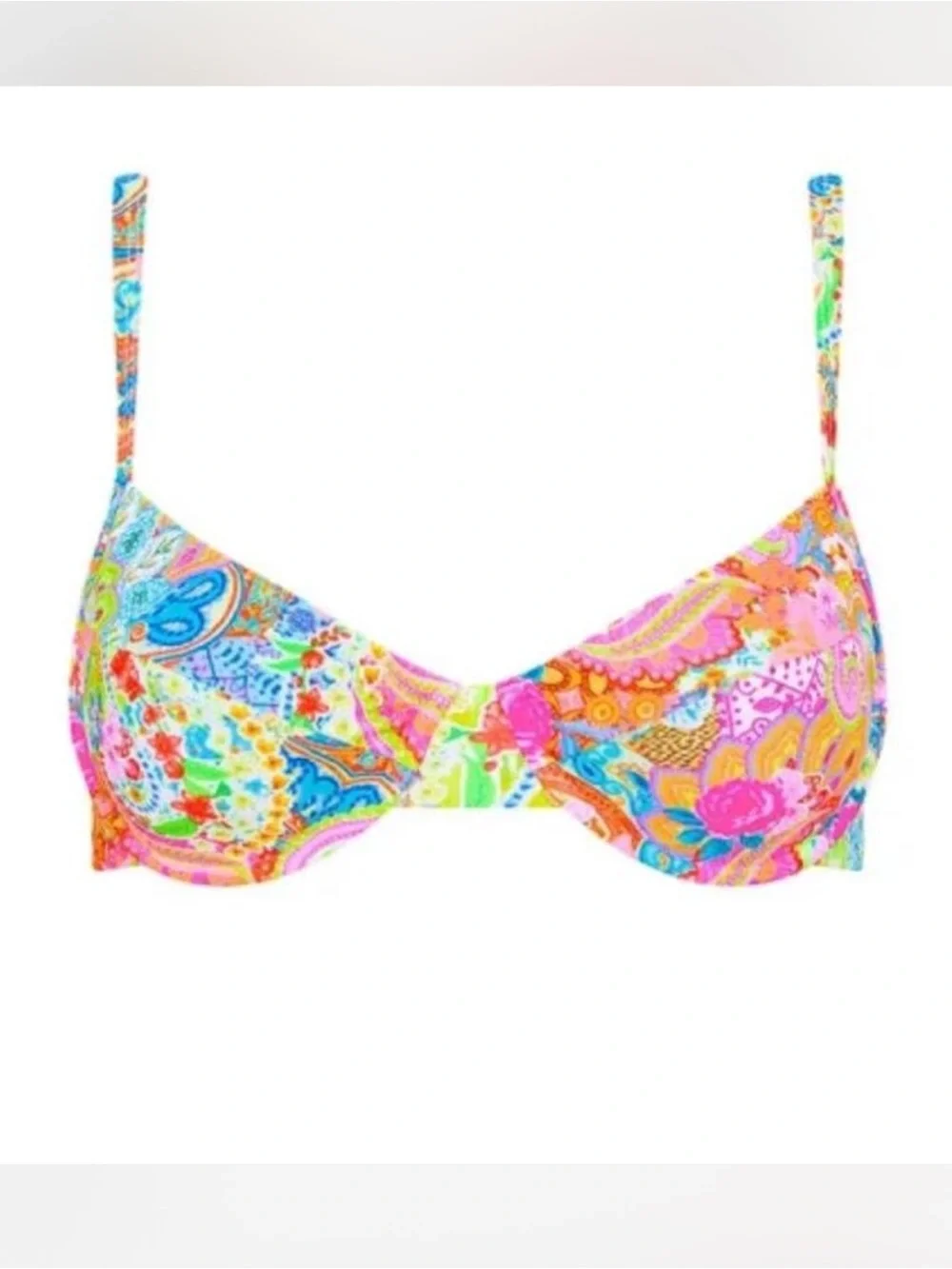 Kulani Kinis Dreamscape Bikini Top 🌺🌈  Multicolor Floral Paisley